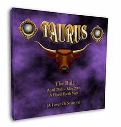 Taurus Star Sign Birthday Gift Square Canvas 12"x12" Wall Art Picture Print