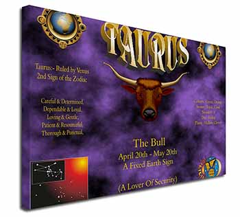 Taurus Star Sign Birthday Gift Canvas X-Large 30"x20" Wall Art Print