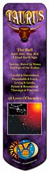 Taurus Star Sign Birthday Gift Bookmark, Book mark, Printed full colour