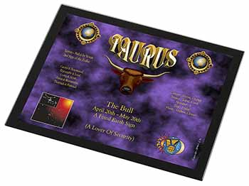 Taurus Star Sign Birthday Gift Black Rim High Quality Glass Placemat