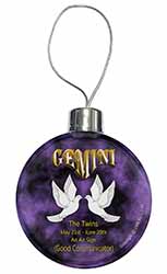 Gemini Star Sign Birthday Gift Christmas Bauble