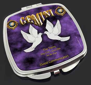 Gemini Star Sign Birthday Gift Make-Up Compact Mirror