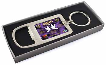 Gemini Star Sign Birthday Gift Chrome Metal Bottle Opener Keyring in Box