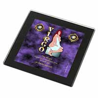 Virgo Star Sign Birthday Gift Black Rim High Quality Glass Coaster