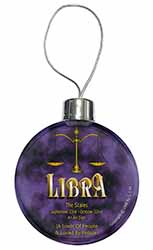 Libra Star Sign of the Zodiac Christmas Bauble