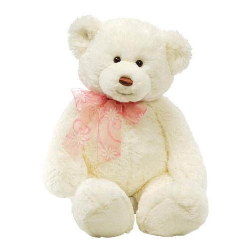 Gund Large Ivory Teddy Bear 'Audrey' Soft Plush Childrens Girly Toy 320544