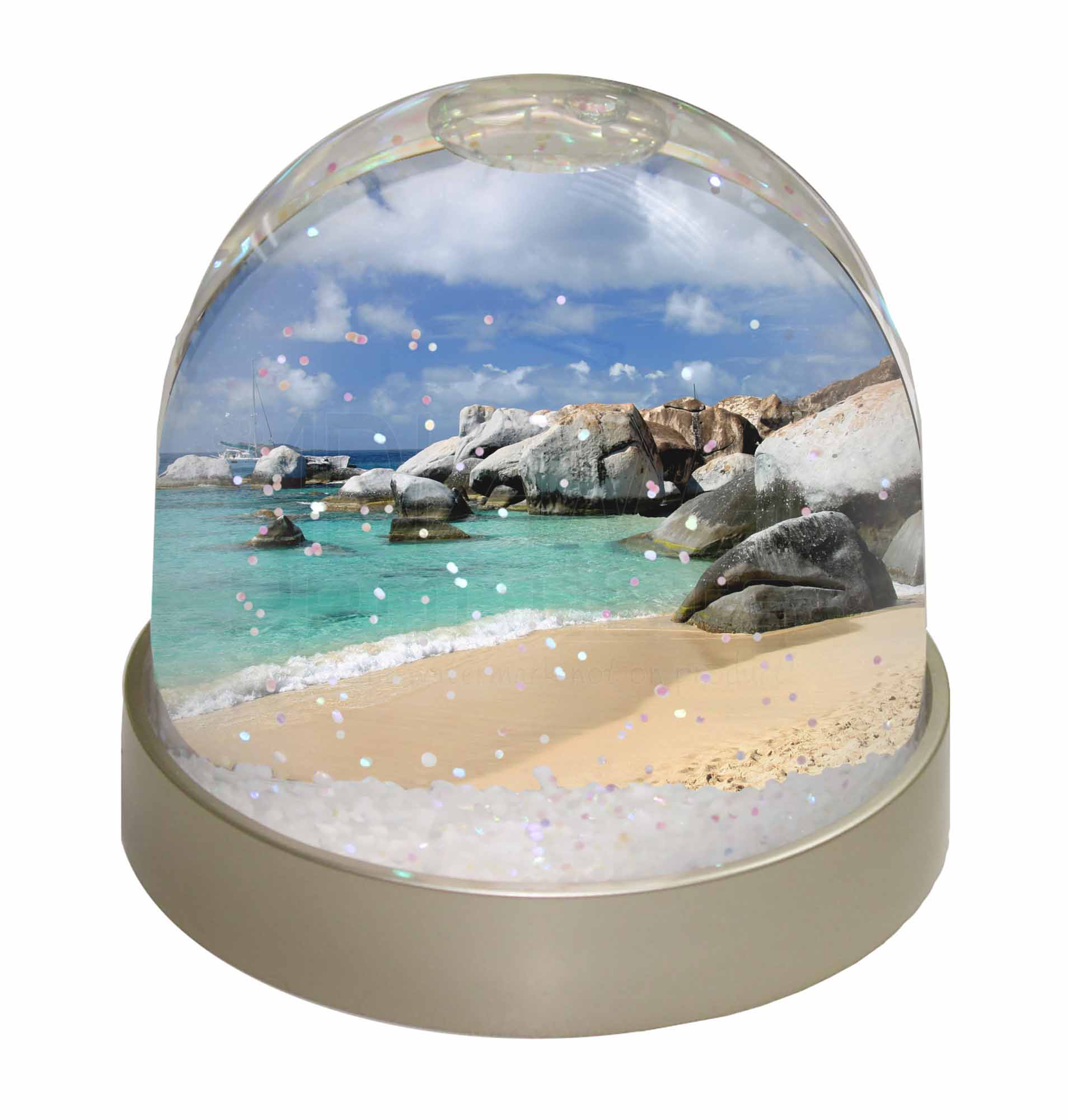 Tropical Seychelles Beach Snow Dome Globe Waterball Animal Christmas ...